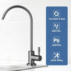 Kitchen Sink Faucet with Pull - Down Sprayer, 2 - Handle 3 - in - 1 Kitchen Sink Filter Faucet, Cold and Hot Mixer Drinking Water Faucet (Filter Faucet, Grey)