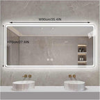 Smart Illuminated LED Bathroom Mirror，Bathroom Mirror with LED Lights，Energy-Saving LED Smart Mirrors，LED Mirror for Bathroom，with Demister Pad and Smart Touch Switch(H70*W90cm/H27.6*W35.4IN)