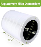 Core 600S Replacement Filter Compatible with LEVOIT Core 600S and Core 600S-P/600S-RF Air Purifier, High-Efficiency 3-in-1 True H13 HEPA Activated Carbon Filter (White)
