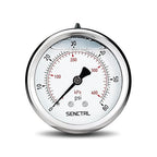SENCTRL 0-60 Psi Glycerin Liquid Filled Low Pressure Gauge, 2.5" Dial Size, 1/4" NPT Back Mount, Stainless Steel Case, for Pool Sand Filter Pump Tire Water Oil Air Pressure Test