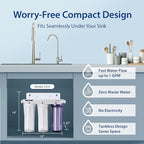iSpring US31 Under Sink Water System, NSF Certified 3-Stage Water Filters, Reduces PFAS, Chloramine, Chlorine and More, Tankless Water Filter System with Faucet