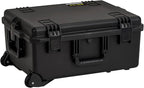 MEIJIA Portable All Weather Premium Rolling Wheels Waterproof Hard Compact Camera Case with Customizable Fit Foam,Pull Handle, 24.6"X19.7"X11.7",Black