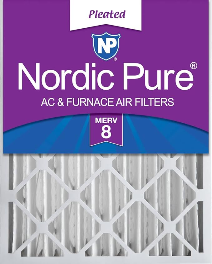 Nordic Pure 16x25x4 (Actual Size: 15 1/2 x 24 1/2 x 3 5/8) Pleated MERV 8 Air Filter 1 Pack