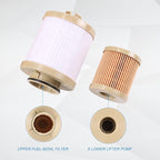 CARMOCAR replacement for Ford 6.0L 2003-2007 Diesel Fuel Filter 3 Pack includes lower lifter pump filter and upper fuel bowl filter FD4604 Ford F250 F350 F450 F550 F650 EXCURSION FD-4604 FD-4616