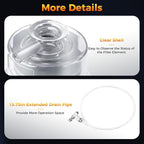 Oil Mist Filter, KF25 Vacuum Pump Exhaust Filter, 95% Efficiency Oil Mist Separator, Clear PC Body, Glass Fiber Element, 1.6" Port, 15.75" Drain Pipe, for CNC, Lab, Industrial, Compact 4.1"×5.6"