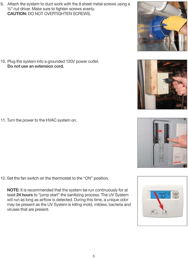 OdorStop OS3612PRO UV Air Purifier with Energy Saving Airflow Sensor and 12-in Bulb