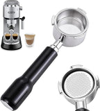 51mm Bottomless Portable Filter, 3 Ears, With 304 Stainless Steel Double Tube Capacity Cup Filter Basket, Only Compatible for Delong Dedica Ec680, Ec685, Smeg And Eupa Coffee Machines