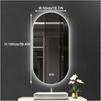 Bathroom Led Mirror ，Bathroom Mirror with LED Lights，Backlit Bathroom Mirror ，LED Mirror for Bathroom，Backlit Lighted Makeup Mirror，with Touch Sensor/Dimming/Demister pad(A,H100*W50cm/H39.4*W19.7IN)