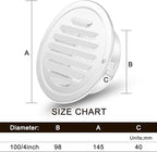 Zonon 36 Pcs Stainless Steel Soffit Vents 4 Inch Round Dryer Vent Cover with Mesh Screen for Home Outdoor Bathroom Wall Ceiling Outside Exterior Exhaust (White)