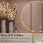 LTSRLL Frameless Illuminated LED Bathroom Wall Mirror with Touch, Demister Pad and Dimmable Lights & 3 Colors for Makeup Shaving and Bath Vanity IP44(Backlight,80cm/31.5in)