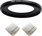 55mm Lens to 37mm Camera Lens Adapter 55mm to 37mm Step Down Ring Adapter Ring for All Brands of UV ND CPL, with Premium Lens Wiping Cloth 2 Pack (55mm-37mm)