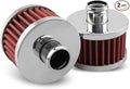 2PCS Car Air Filter Fit for Vehicles with 23mm Air Intake, High Flow Vent Valve Cover Breather Filter (Red)