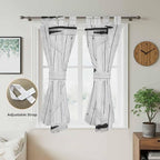Farmhouse Wood Grain Bathroom Curtains 63 Inch Length, Window Curtains Tab Top, Vintage Country Barn Gate Grey Light Filtering Window Treatments Drapes 52"x63" 2 Panel