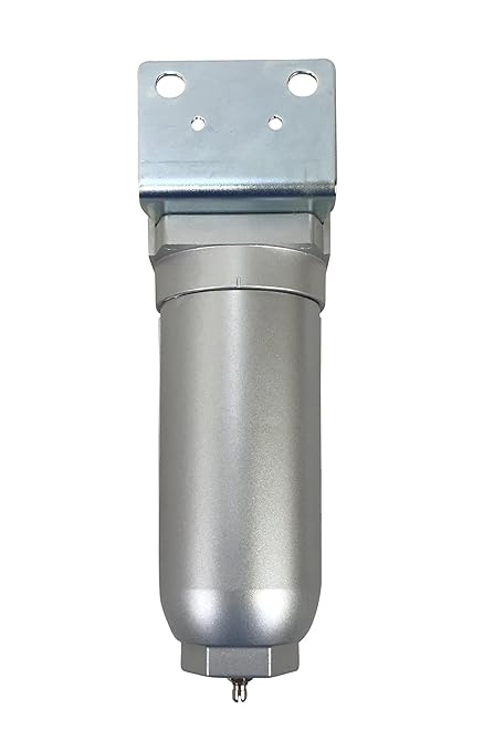 1/2" NPT Industrial Particulate Filter, Removes Water, Moisture, Debris from Compressed Air Lines, 11oz Bowl (225 PSI Max)