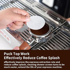 watchget 53mm Espresso Paper Filters - 100 Pcs Unbleached Coffee Filter Papers for Espresso Machine Puck Screen, Compatible with 54mm Portafilter Baskets, Replacement Paper Filters for Barista Tools