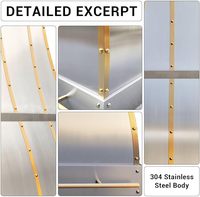 CHETTO C Stainless Steel Range Hood Cover with Quiet Vent Hood Insert Custom Handcrafted Metal Kitchen Fan with Towel Rack LED Light 42"W x27"D x51"H Brushed Stainless Steel Island Mount