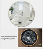 Round LED Bathroom Mirror Demister Pad IP44 Vanity Large Mirror Cold Light Dressing Wall Mirror (Color : Cold Light Size : 60cm) (White 80cm)