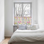 Happy Easter Half Window Curtains 24 Inches Long, Spring Farmhouse Bunny Eggs Flower Beige Window Treatment Curtain Drapes, Short Curtains Tiers for Kitchen Over Sink, 27.5"x24", 2 Panels