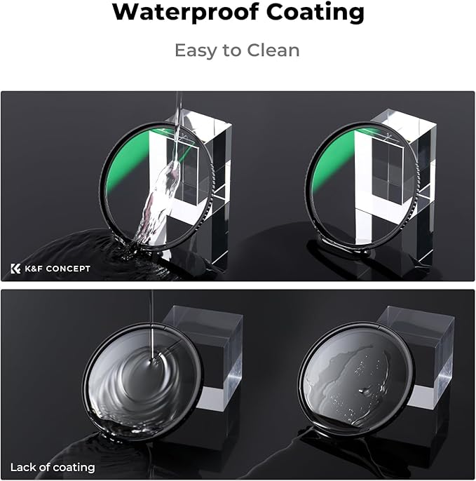 K&F CONCEPT 67mm CPL MCUV ND1000 Lens Filter 2 Lens Caps Kits Waterproof Polarizing + UV Protection + Fixed Neutral Density Camera Lens Filter with 24 Layer Coatings