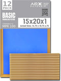 15x20x1 Air Filter Comparable to MPR 100 Basic Economy Furnace Filters, 12 Pack of Non Pleated Fiberglass Filter For Dust - Low Airflow Restriction! From AIRX FILTERS WICKED CLEAN AIR.