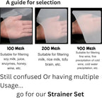 Kitchen Ultra-Fine Nylon Mesh Strainer I Filter Spoon Sieve For Soy Milk, Coffee, Milk, Yogurt, Juice, Enzymes, Honey, Wine, Rice Milk, Tofu brain