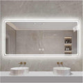 Smart Illuminated LED Bathroom Mirror，Bathroom Mirror with LED Lights，Energy-Saving LED Smart Mirrors，LED Mirror for Bathroom，with Demister Pad and Smart Touch Switch(H70*W90cm/H27.6*W35.4IN)