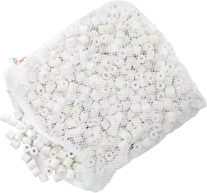 CNZ Premier Bulk Bio Ceramic Rings Filter Media for Aquarium Koi Fish Pond Reef Filter (10-lbs)