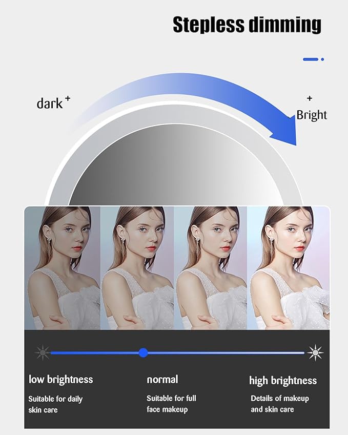 JSLJDM 500X500 mm Illuminated Backlit LED Bathroom Mirror, Wall Mounted Multifunction Bathroom Vanity Mirror with Lights and Demister Pad, Energy-Saving Illuminated Smart Mirror 80cm tricolorlight