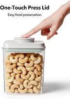 Airtight Food Storage Containers Set with One-Touch Lid, 2-Pack (4.22 QT / 4.0 L) Tall Stackable Durable PET for Bulk Rice, Flour & Baking Essentials Organizer.