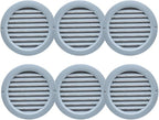 VENTS-US - 4" Round Plastic Light Gray Vent Cover with Built-in Insect Screen and Flange for Air Supply or Exhaust Air Applications - Compatible with a 4 Inch Duct Diameter (6-Pack)