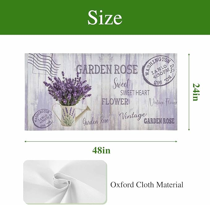 Fluorescent Light Covers for Ceiling Lights Lavender Flower Magnetic Light Filters 1 Pack 4x2 ft Watering Can Purple Old Postcard Wood Ceiling Lights Cover for Classroom Office School Drop Lamp Decor