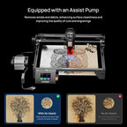 Longer RAY5 5W Laser Engraver with Air Pump, Limit Switch Kit and Y-Axis Extension Kit, Expand Working Area to 33.46" x 15.75", 3.5” Color Touch Screen, DIY Engraver Tool for Metal/Glass/Wood