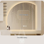 Bathroom Wall Mounted Mirror, LED Illuminated Vanity Mirror with Demister Pad, Mirror for Wall Decor Mirror with Anti-Fog, Dimmable Light Function, Touch Switch (Color : Right Cut, Size : 39.