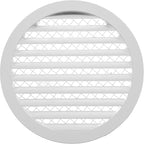 Repa Market 10" Inch Aluminum White Soffit Air Vent Cover - Louvered Round Gable Vent with Mesh Screen - Exhaust/Intake Ventilation Grill for House, Attic, Bathroom - Outdoor Metal Duct Grate