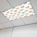 Fluorescent Light Covers for Ceiling Lights Watercolor Dragonfly Magnetic Light Filters 1 Pack 4x2 ft Colorful Linen Ceiling Lights Cover for Classroom Office School Home Drop Lamp Decor