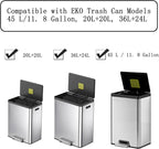 8 Pack Activated Carbon Filters Fits EKO Trash Can with Built-in Compartment 11.8 Gallon, 20L+20L, 36L+24L, Also Fits SIMPLI-Magic Garbage Bins Gallons, Refill for Trash Can and Compost Bin