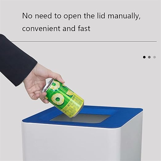 GLigeT Outdoor Trash can White Combined Trash Can Large-Capacity Square Sorting Trash Can Outdoor Direct Throw Trash Can Without Cover, Anti-Fingerprint Technology 48L Trash Can (Size : D)