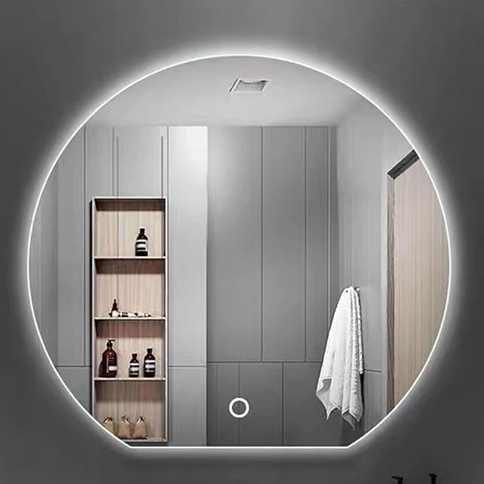 Bathroom Mirror with LED Lights, Wall Mounted Bathroom Mirrors, Bathroom Mirrors with Touch, 3 Colour Dimmable and Demister Pad, IP44 Smart Mirror(39.3"/100cm)