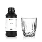 Clear Pro 3D Printer Resin, Glass-Like Ultra High Transparency, Non-Yellowing & Non-Brittle, High Precision 405nm UV Curing Resin for LCD/DLP 3D Printing (Clear, 500g)