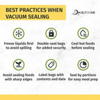 OutOfAir 100 Vacuum Sealer Bags: 4" x 6" Pre Cut Bags - Works with FoodSaver & Other Machines - 33% Thicker BPA Free, 4 Mil Commercial Grade, 4 x 6 inches