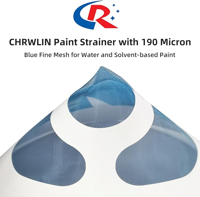 50 Pack of Paint Strainers, Paint Filter Strainer Paper Cone - 190 Micron Ultra-Flow Blue Fine Mesh for Automotive Paint Spray Guns, Resin