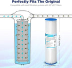 Membrane Solutions 50 Micron Pleated Polyester Sediment Water Filter 10"x2.5" Replacement Cartridge Universal Whole House Pre-Filter Compatible with W50PE, WFPFC3002, SPC-25-1050, FM-50-975 - 4 Pack