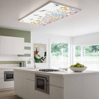 Fluorescent Light Covers for Ceiling Lights Spring Flowers Magnetic Light Filters 1 Pack 4x2 ft Daisy Butterflies Dragonfly Ceiling Lights Cover for Classroom Office School Home Drop Lamp Decor