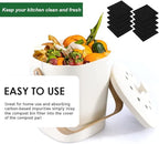 10 Pack Square Compost Bin Filters Spare Activated Carbon Filter Sheets for Indoor Kitchen Compost Bucket Countertop and Recycle Bin (5 Inches)