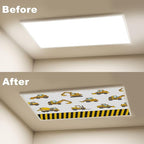 6 Pcs Fluorescent Light Covers for Ceiling Lights Construction Vehicle Excavators Bulldozers Forklifts Yellow Black Decorative Magnets Light Filters for Office Home Classroom Must Haves 4’ x 2’