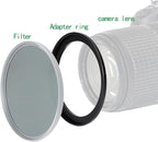 55mm to 62mm Step-Up Ring Filter Adapter,for All Brands UV ND CPL, Metal Ring Step-Up Rings Adapter Filter (55mm-62mm)
