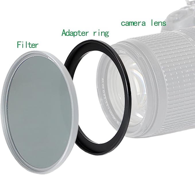 43mm to 49mm Step-Up Ring Filter Adapter for All Brands UV ND CPL Metal Ring Step-Up Rings Adapter Filter (43mm-49mm)