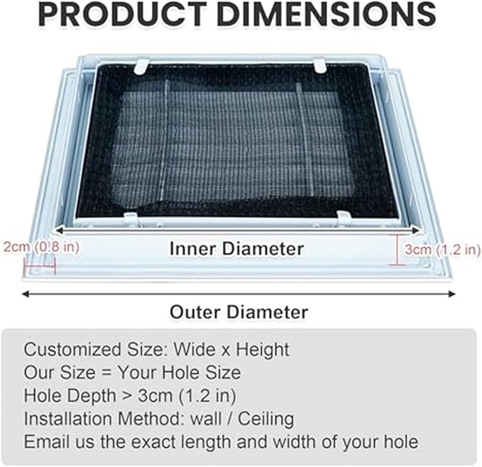 Return Air Filter Grille Vent Cover Removable, Louvered Access Panel, Removable Access Panel, HVAC Vent Cover Grill(20x34 in)