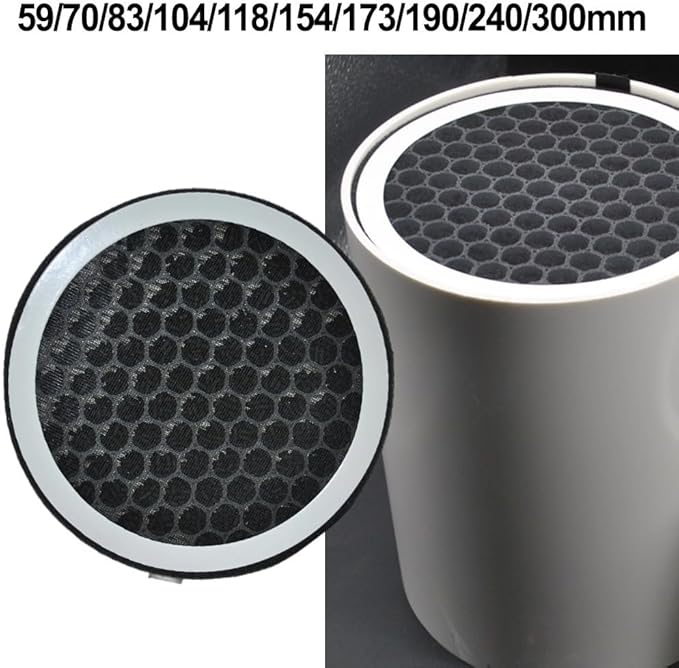 HEPA and Activated Carbon Composite Air Filter for PVC Pipes, Designed to Capture Smoke, Dust, and Harmful Particles in Air Outlet Systems (104mm)