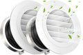 Soffit Vents 6 Inch, Round Exhaust Air Vent Cover with Built-in Fly Screen for Bathroom Kithchen Office Home, White 2P